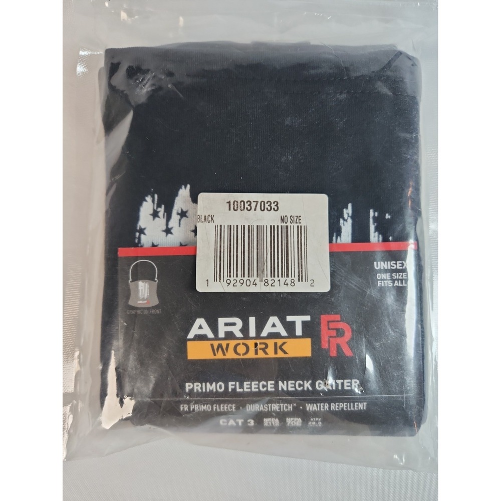 Ariat WORK FR Primo Fleece Neck Gaiter Distressed USA Flag Black 10037033 OSFA
